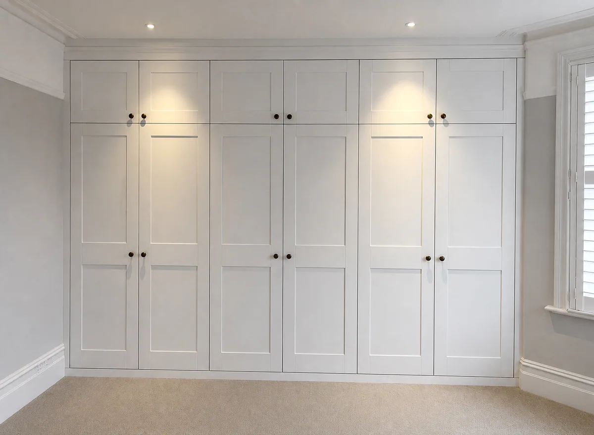 Wall-to-wall painted fitted wardrobes
